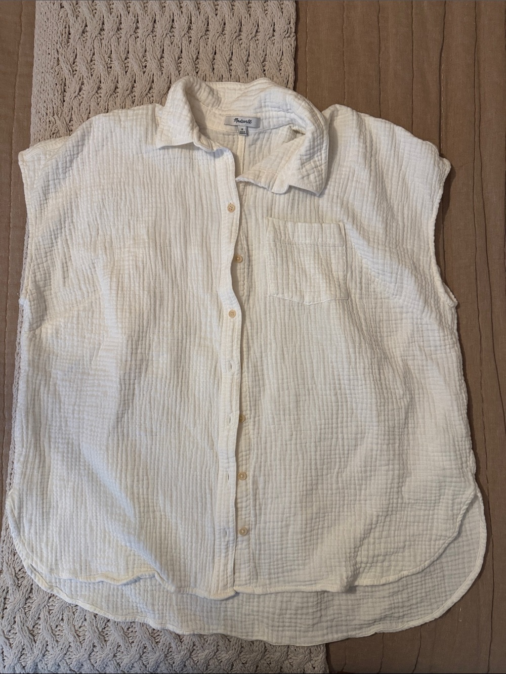 Madewell Women’s White Gauze Button-Down Shirt
